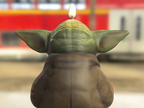 Yoda shaped candle 3D Model