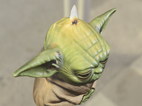 Yoda shaped candle 3D Model