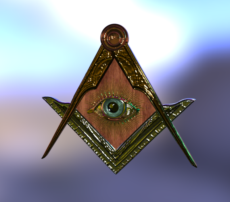 All Seeing Eye Masonic Emblem Model 3D .c4d .max .obj .3ds .fbx .stl .blend 