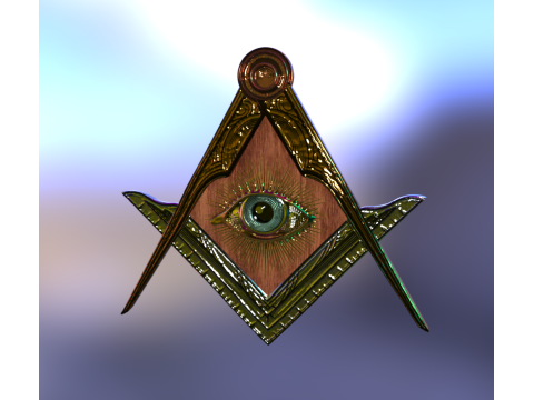 All Seeing Eye Masonic Emblem 3D Model