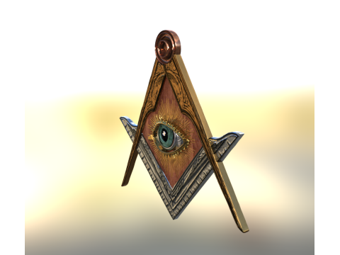 All Seeing Eye Masonic Emblem Model 3D