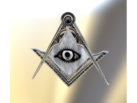 All Seeing Eye Masonic Emblem Model 3D
