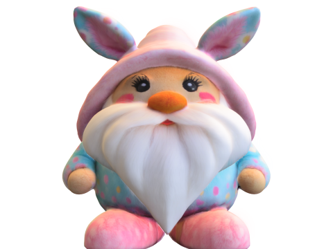 Cute Easter Bunny Gnome 3D Model