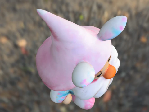 可爱的复活节兔子侏儒 3D 模型