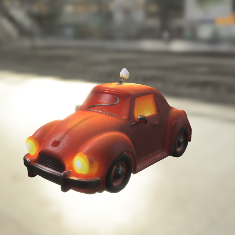 Cartoon Vintage Car with Candle Model 3D .c4d .max .obj .3ds .fbx .stl .blend
