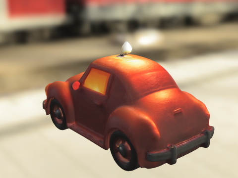 Cartoon Vintage Car with Candle Model 3D