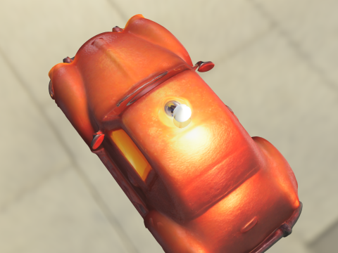 Cartoon Vintage Car with Candle Model 3D