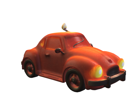 Cartoon Vintage Car with Candle Model 3D