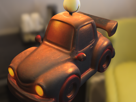 Cartoon Sports Car with Candle Modelo 3D