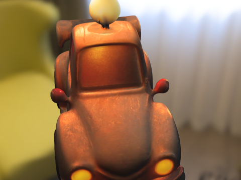 Cartoon Sports Car with Candle 3D Model