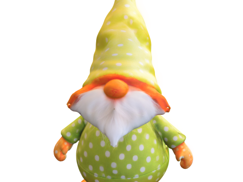 Polka Dot Garden Gnome 3D Model
