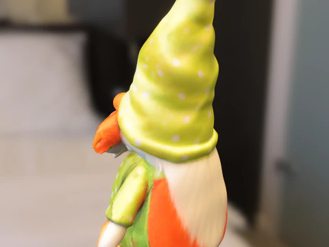 Polka Dot Garden Gnome 3D Model
