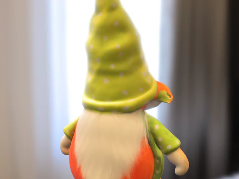 Polka Dot Garden Gnome 3D Model