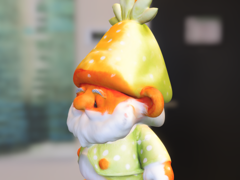 Carrot Hat Garden Gnome 3D Model