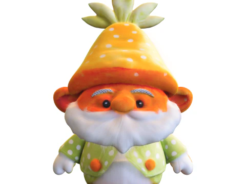 Carrot Hat Garden Gnome 3D Model