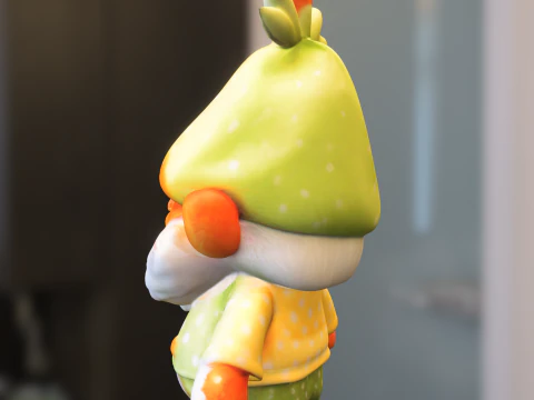 Carrot Hat Garden Gnome 3D Model