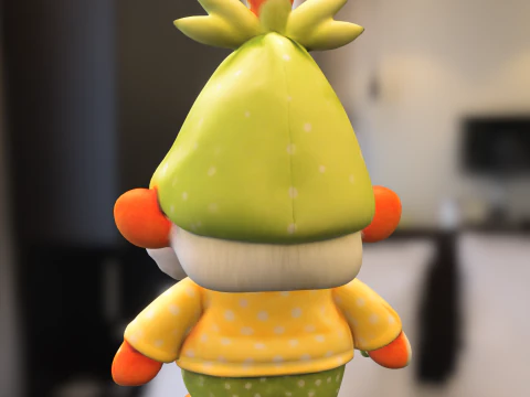 Carrot Hat Garden Gnome 3D Model