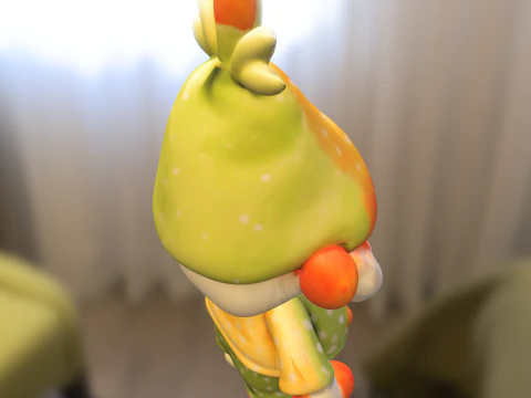 Carrot Hat Garden Gnome 3D Model