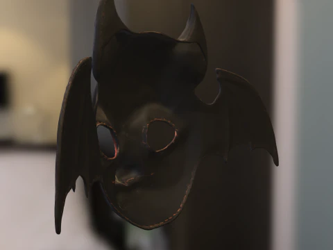 악마 박쥐 가면 3D 모델