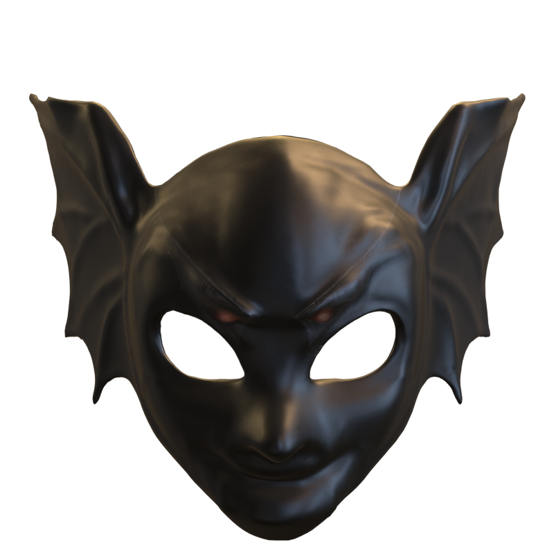 Dark Bat Mask 3D Model .c4d .max .obj .3ds .fbx .stl .blend 