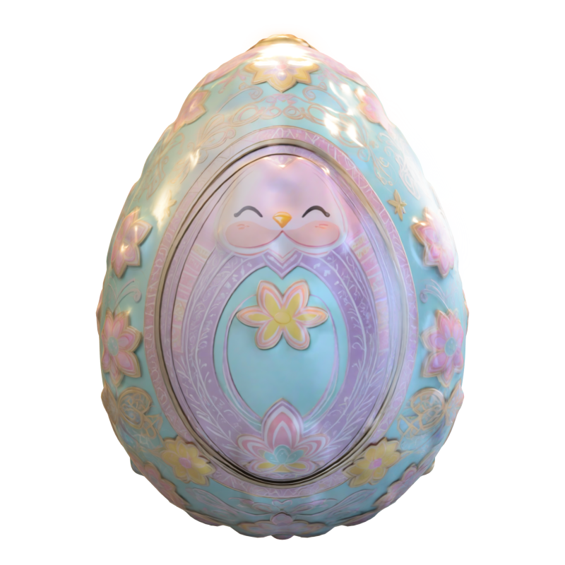 Decorative Fantasy Egg with Cute 3Dモデル .c4d .max .obj .3ds .fbx .stl .blend 