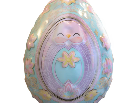 Dekoracyjne jajko fantasy ze słodkim motywem Model 3D