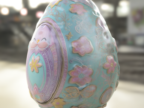Decorative Fantasy Egg with Cute 3Dモデル
