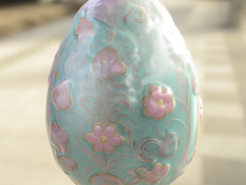 Decorative Fantasy Egg with Cute 3D Model