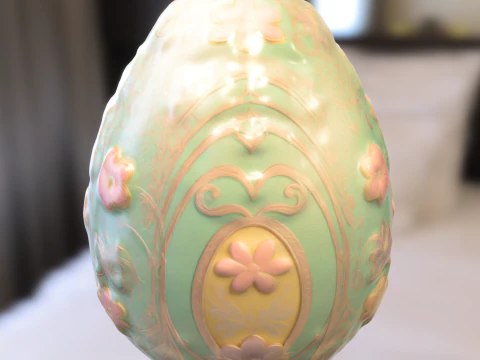 Decorative Fantasy Egg with Cute 3D Model