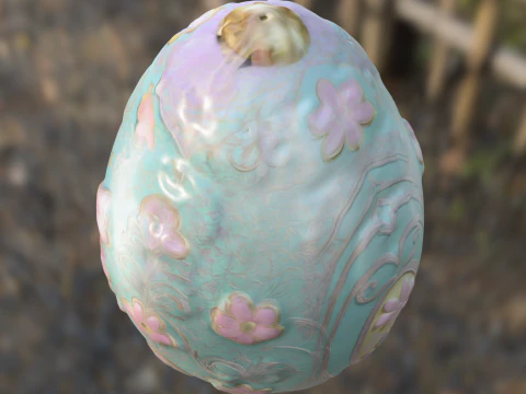 Decorative Fantasy Egg with Cute 3D Model