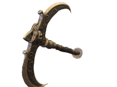 Dark Skull Battle Scythe Model 3D