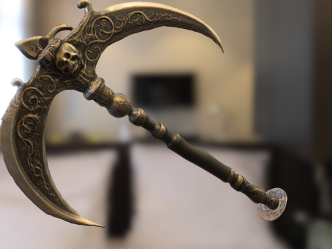 Dark Skull Battle Scythe Model 3D