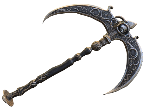Dark Skull Battle Scythe Model 3D