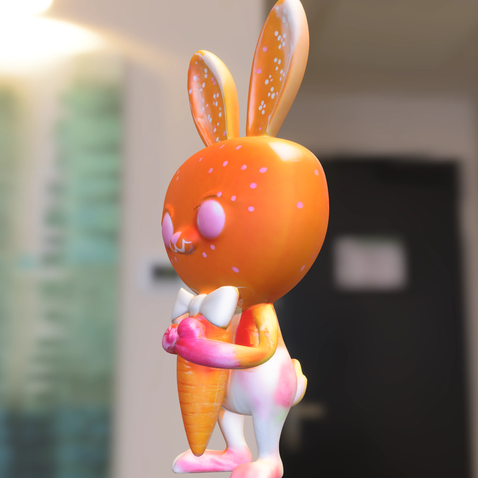 Sweet Bunny with Carrot 3D Model .c4d .max .obj .3ds .fbx .stl .blend