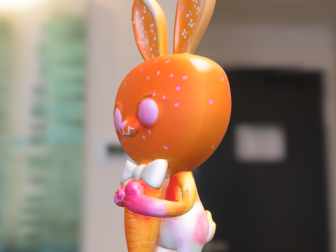 Sweet Bunny with Carrot 3D Model