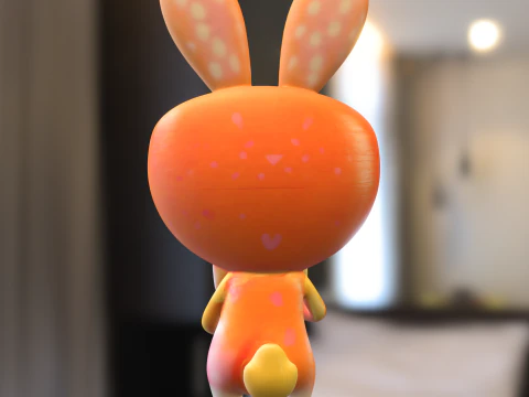 Sweet Bunny with Carrot 3D Model