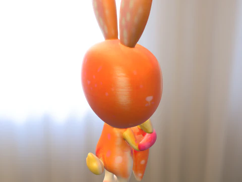 Sweet Bunny with Carrot 3D Model