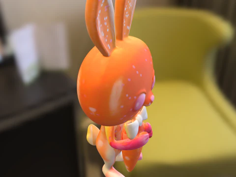 Sweet Bunny with Carrot 3D Model