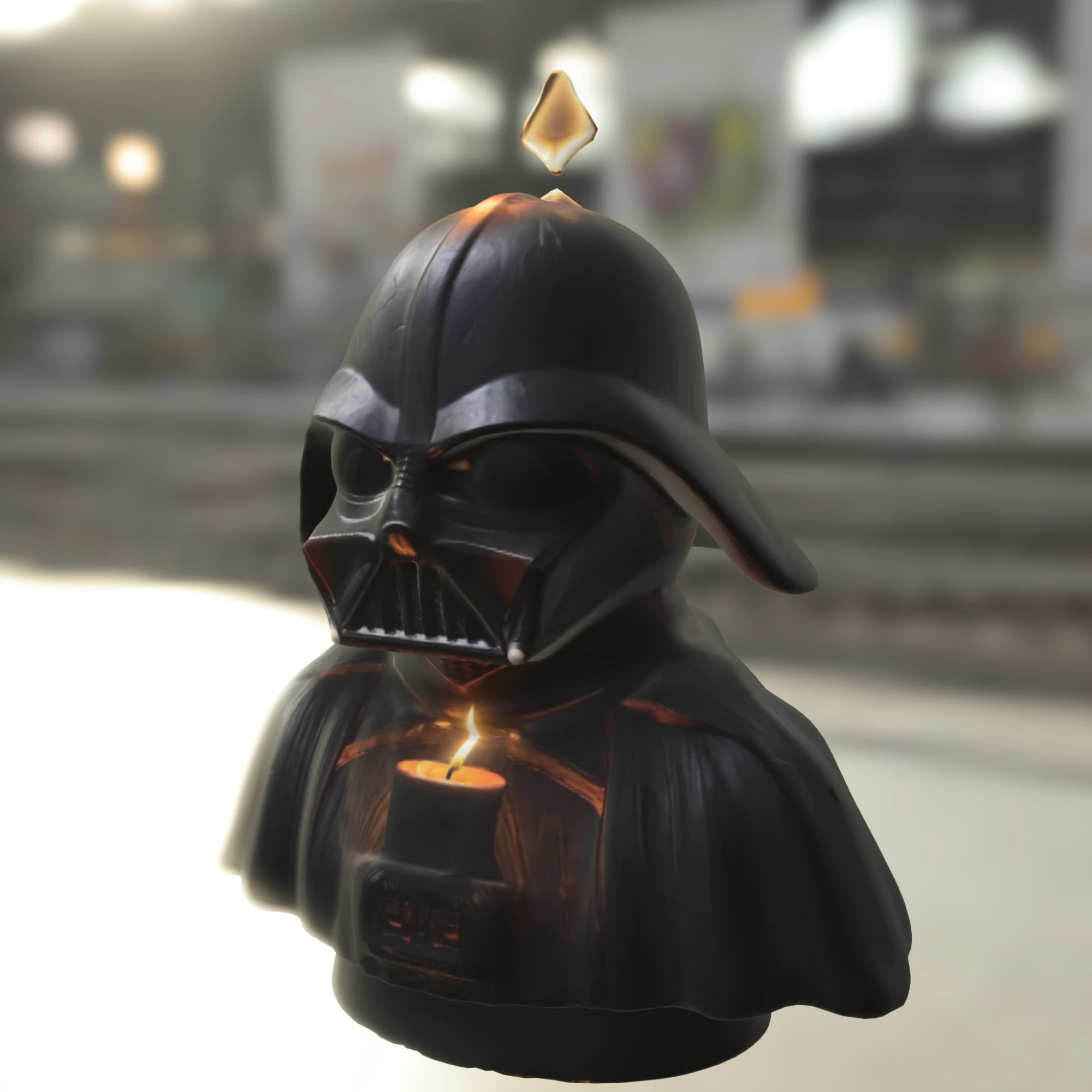 Dark Lord Candle Bust 3D Model .c4d .max .obj .3ds .fbx .stl .blend