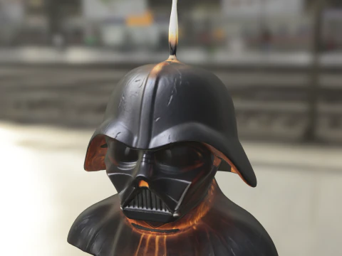 Dark Lord Candle Bust Statue 3D Model