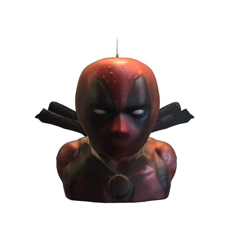 Deadpool Candle Bust 3D Model .c4d .max .obj .3ds .fbx .stl .blend 