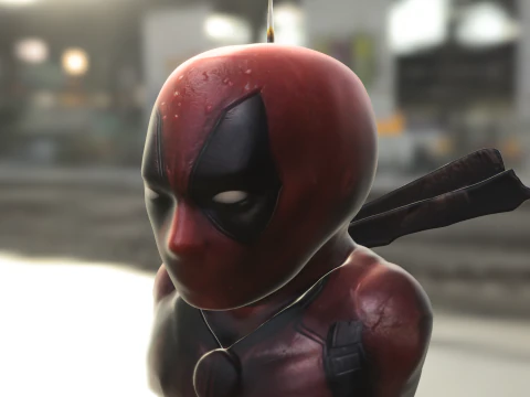 Deadpool Candle Bust 3D Model