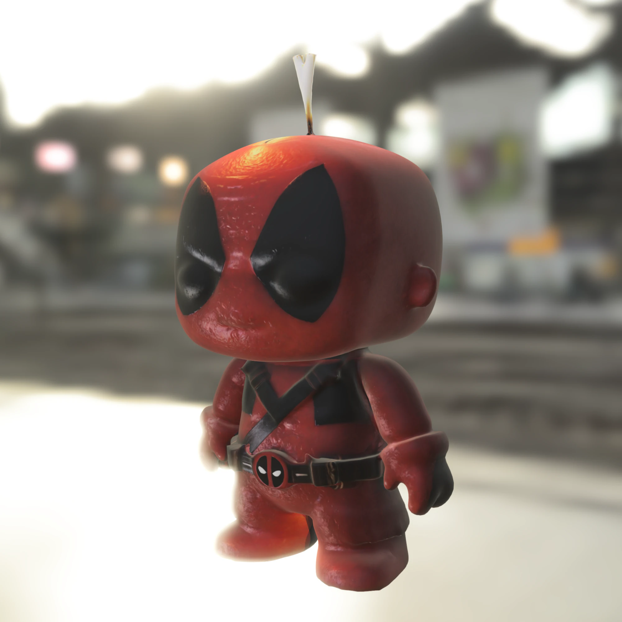 Deadpool Chibi Candle Figure 3D Model .c4d .max .obj .3ds .fbx .stl .blend 