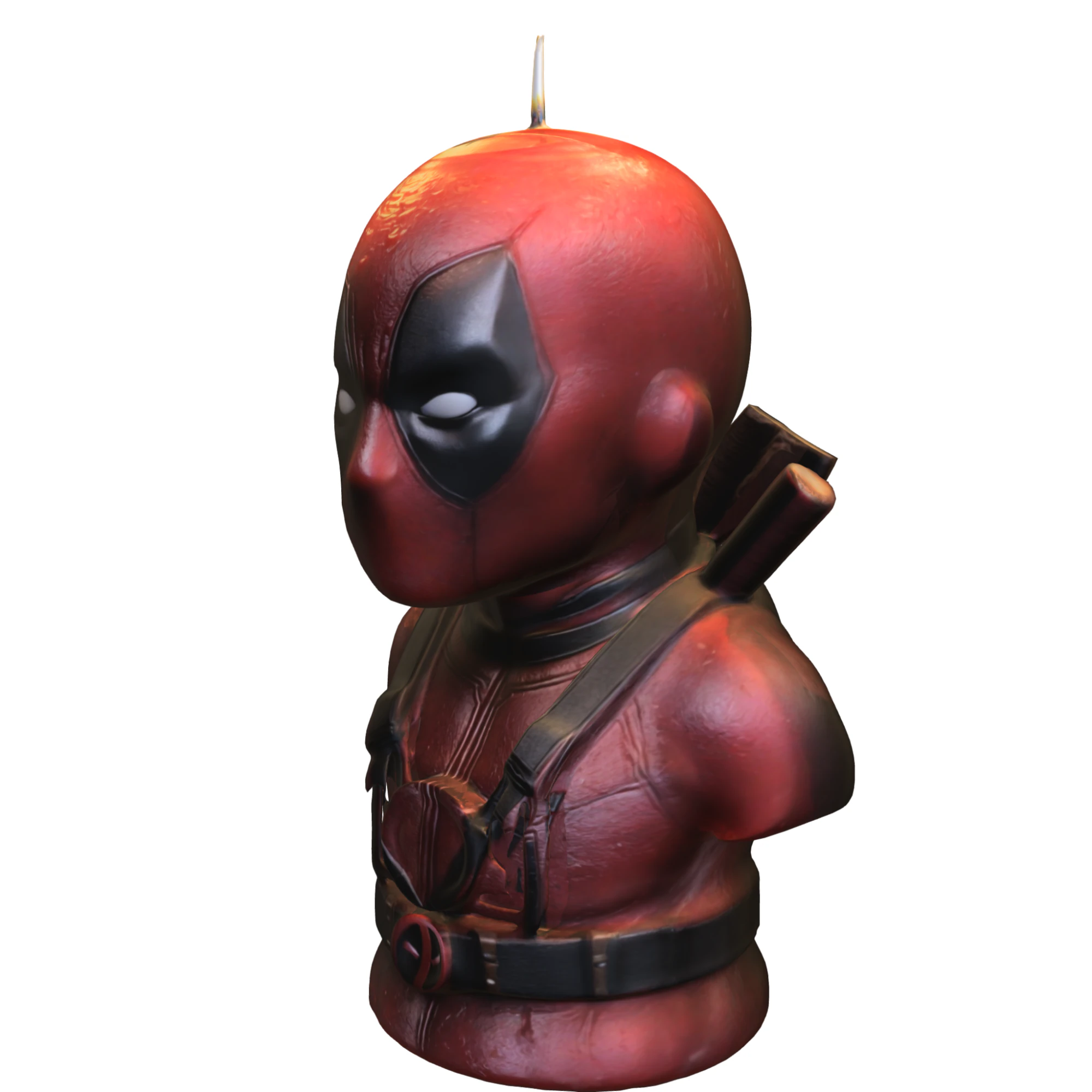 Deadpool Bust Candle Figure 3D Model .c4d .max .obj .3ds .fbx .stl .blend 
