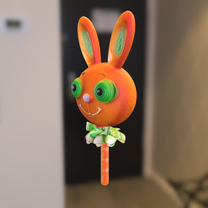 Cartoon Bunny Lollipop 3Dモデル .c4d .max .obj .3ds .fbx .stl .blend
