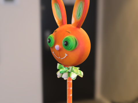 Cartoon Bunny Lollipop 3D Model