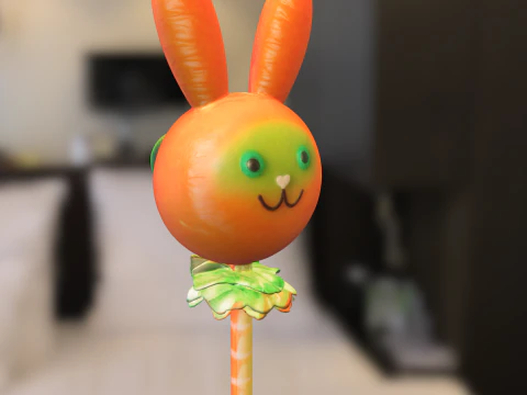 Cartoon Bunny Lollipop 3D Model