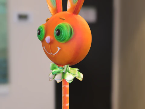 Cartoon Bunny Lollipop 3D Model