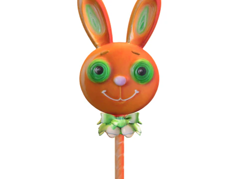 Cartoon Bunny Lollipop 3D Model
