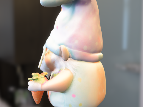Cute Gnome with Carrots 3D मॉडल